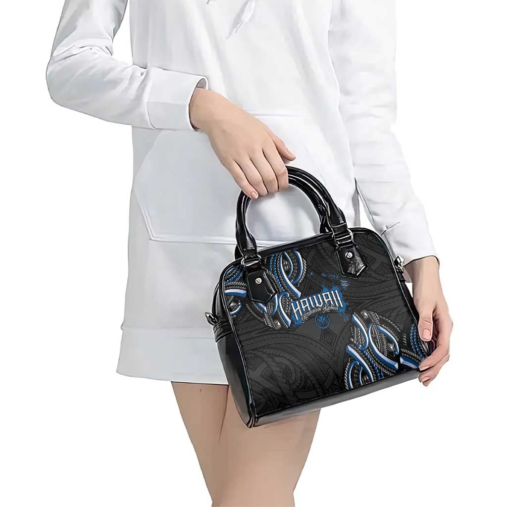 Traditional Art Hawaiian Kakau Tattoos Shoulder Handbag Blue Color - Polynesian Pride