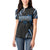Traditional Art Hawaiian Kakau Tattoos Women Polo Shirt Blue Color - Polynesian Pride