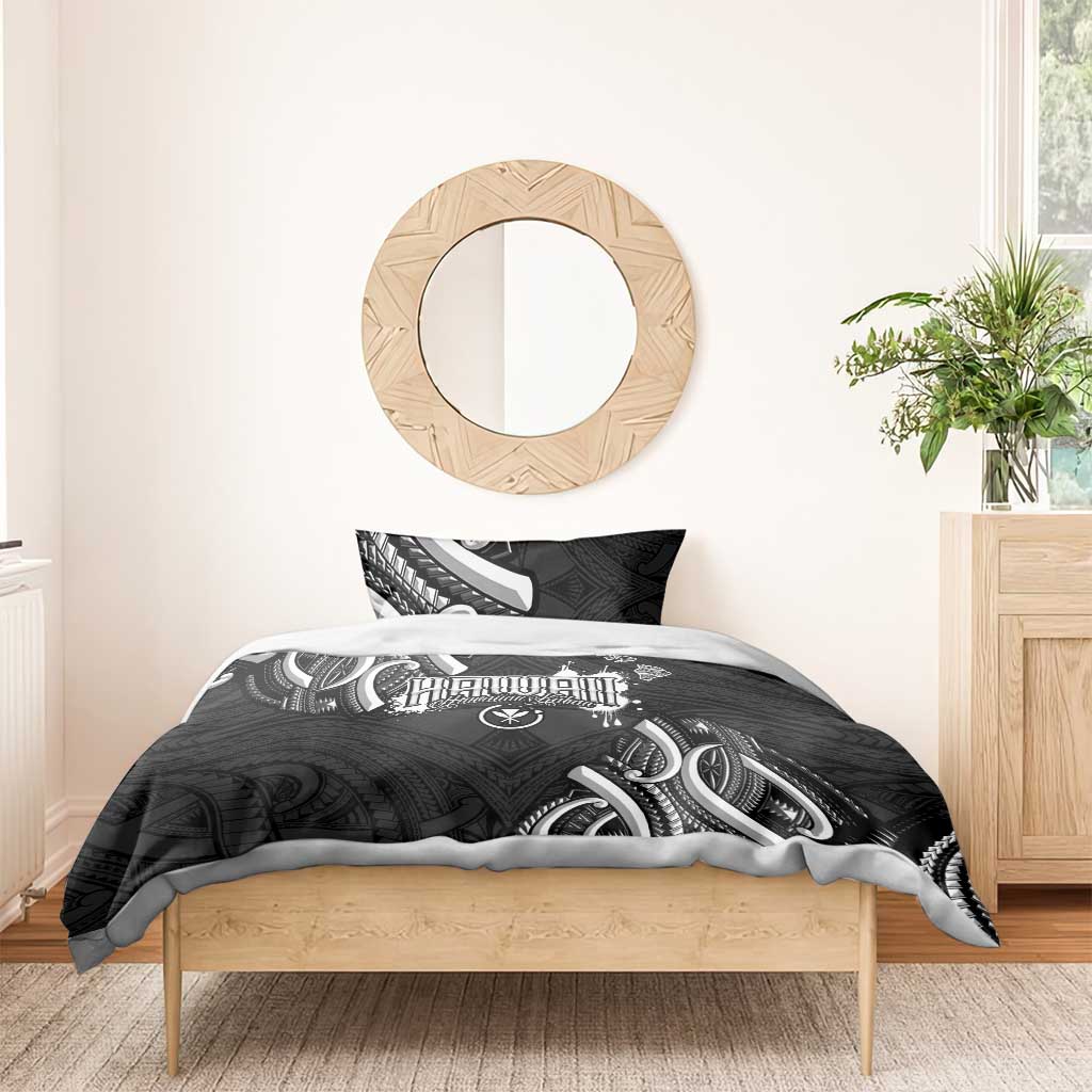 Traditional Art Hawaiian Kakau Tattoos Bedding Set White - Polynesian Pride