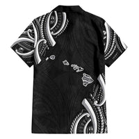Traditional Art Hawaiian Kakau Tattoos Family Matching Long Sleeve Bodycon Dress and Hawaiian Shirt White - Polynesian Pride