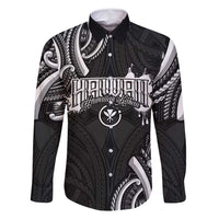 Traditional Art Hawaiian Kakau Tattoos Family Matching Long Sleeve Bodycon Dress and Hawaiian Shirt White - Polynesian Pride