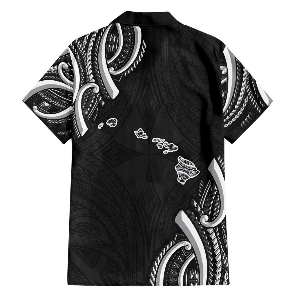 Traditional Art Hawaiian Kakau Tattoos Family Matching Off Shoulder Maxi Dress and Hawaiian Shirt White LT03 - Polynesian Pride