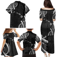 Traditional Art Hawaiian Kakau Tattoos Family Matching Puletasi and Hawaiian Shirt White LT03 - Polynesian Pride