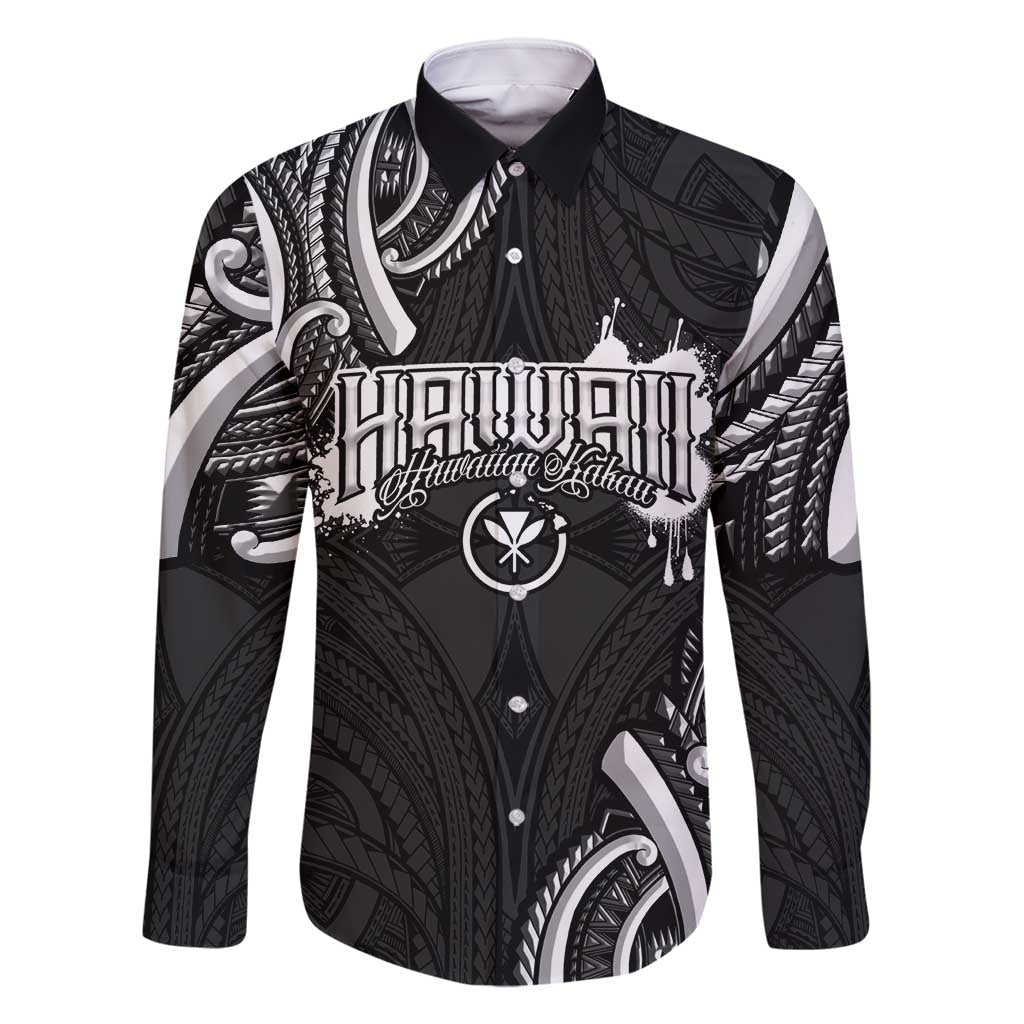 Traditional Art Hawaiian Kakau Tattoos Family Matching Tank Maxi Dress and Hawaiian Shirt White LT03 Dad's Shirt - Long Sleeve White - Polynesian Pride