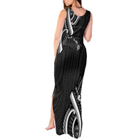 Traditional Art Hawaiian Kakau Tattoos Tank Maxi Dress White - Polynesian Pride
