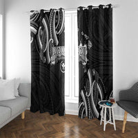 Traditional Art Hawaiian Kakau Tattoos Window Curtain White - Polynesian Pride