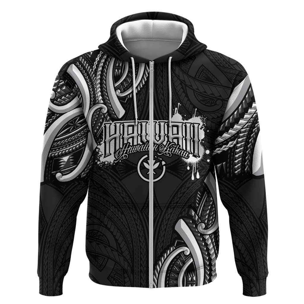 Traditional Art Hawaiian Kakau Tattoos Zip Hoodie White LT03 Zip Hoodie White - Polynesian Pride