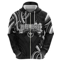 Traditional Art Hawaiian Kakau Tattoos Zip Hoodie White LT03 - Polynesian Pride