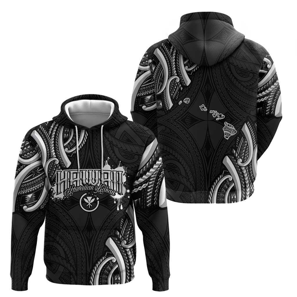 Traditional Art Hawaiian Kakau Tattoos Zip Hoodie White LT03 - Polynesian Pride