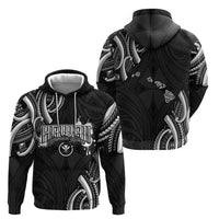 Traditional Art Hawaiian Kakau Tattoos Zip Hoodie White LT03 - Polynesian Pride