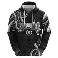 Traditional Art Hawaiian Kakau Tattoos Zip Hoodie White LT03 - Polynesian Pride