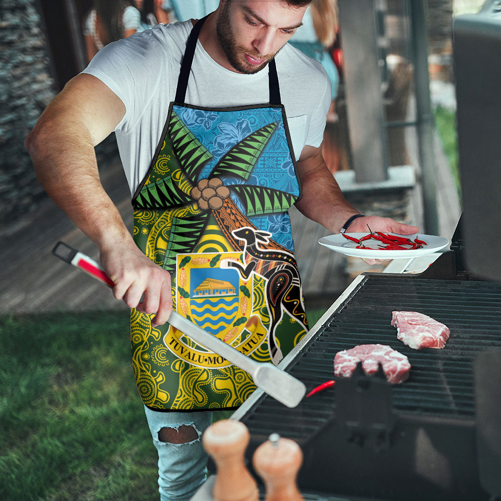 Tuvalu and Australia Together Apron Tapa Pattern and Aboriginal mix Culture LT03 - Polynesian Pride