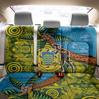 Tuvalu and Australia Together Back Car Seat Cover Tapa Pattern and Aboriginal mix Culture LT03 - Polynesian Pride