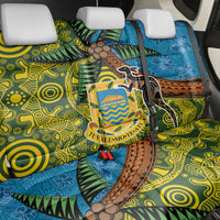 Tuvalu and Australia Together Back Car Seat Cover Tapa Pattern and Aboriginal mix Culture LT03 - Polynesian Pride