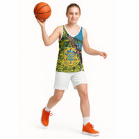 Tuvalu and Australia Together Basketball Jersey Tapa Pattern and Aboriginal mix Culture LT03 - Polynesian Pride