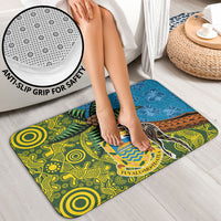 Tuvalu and Australia Together Bathroom Set Tapa Pattern and Aboriginal mix Culture LT03 - Polynesian Pride