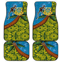 Tuvalu and Australia Together Car Mats Tapa Pattern and Aboriginal mix Culture LT03 - Polynesian Pride