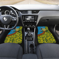 Tuvalu and Australia Together Car Mats Tapa Pattern and Aboriginal mix Culture LT03 Set 2pcs - Front Multicolor - Polynesian Pride