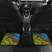 Tuvalu and Australia Together Car Mats Tapa Pattern and Aboriginal mix Culture LT03 Set 2pcs - Back Multicolor - Polynesian Pride