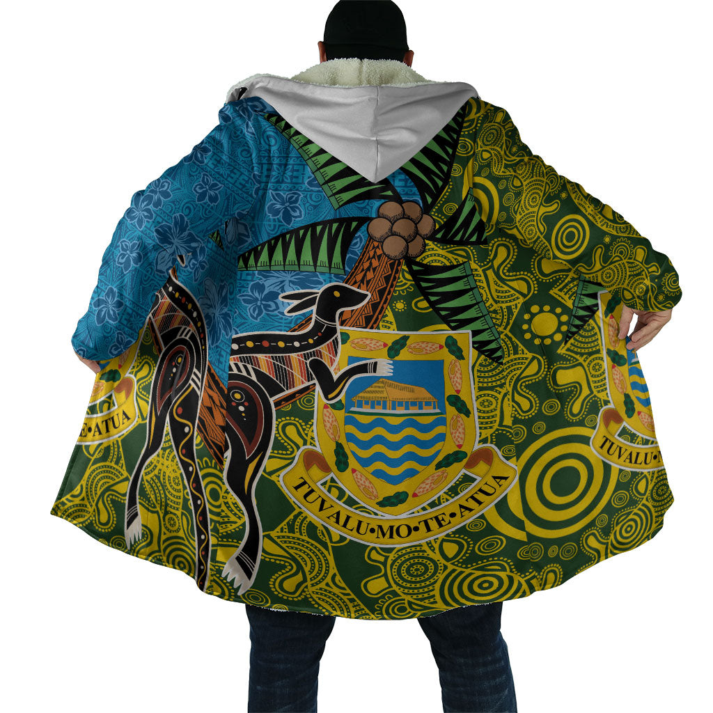 Tuvalu and Australia Together Cloak Tapa Pattern and Aboriginal mix Culture LT03 - Polynesian Pride