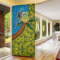 Tuvalu and Australia Together Door Cover Tapa Pattern and Aboriginal mix Culture LT03 - Polynesian Pride