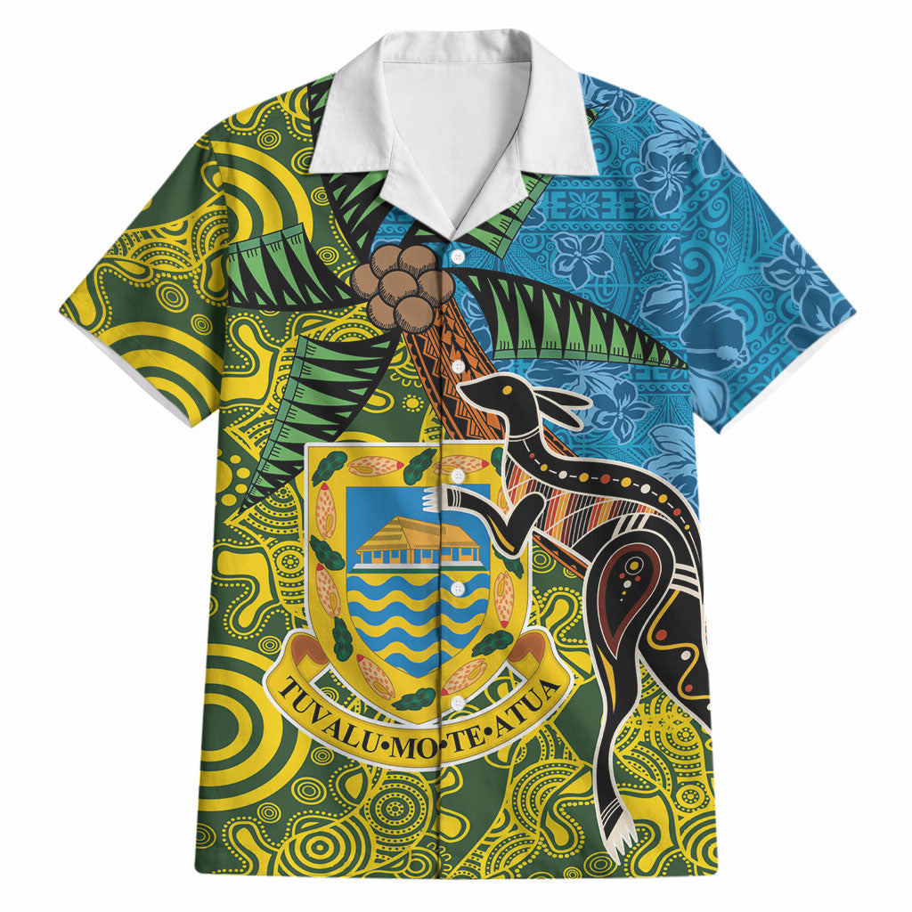 Tuvalu and Australia Together Hawaiian Shirt Tapa Pattern and Aboriginal mix Culture LT03 Multicolor - Polynesian Pride