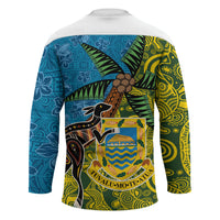 Tuvalu and Australia Together Hockey Jersey Tapa Pattern and Aboriginal mix Culture LT03 - Polynesian Pride