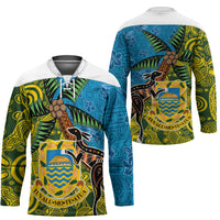 Tuvalu and Australia Together Hockey Jersey Tapa Pattern and Aboriginal mix Culture LT03 - Polynesian Pride