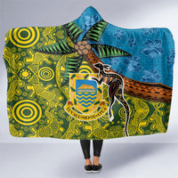 Tuvalu and Australia Together Hooded Blanket Tapa Pattern and Aboriginal mix Culture LT03 One Size Multicolor - Polynesian Pride