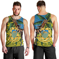 Tuvalu and Australia Together Men Tank Top Tapa Pattern and Aboriginal mix Culture LT03 - Polynesian Pride