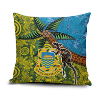 Tuvalu and Australia Together Pillow Cover Tapa Pattern and Aboriginal mix Culture LT03 Multicolor - Polynesian Pride