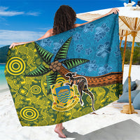 Tuvalu and Australia Together Sarong Tapa Pattern and Aboriginal mix Culture LT03 One Size 44 x 66 inches Multicolor - Polynesian Pride