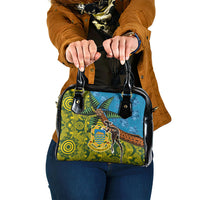 Tuvalu and Australia Together Shoulder Handbag Tapa Pattern and Aboriginal mix Culture LT03 One Size Multicolor - Polynesian Pride