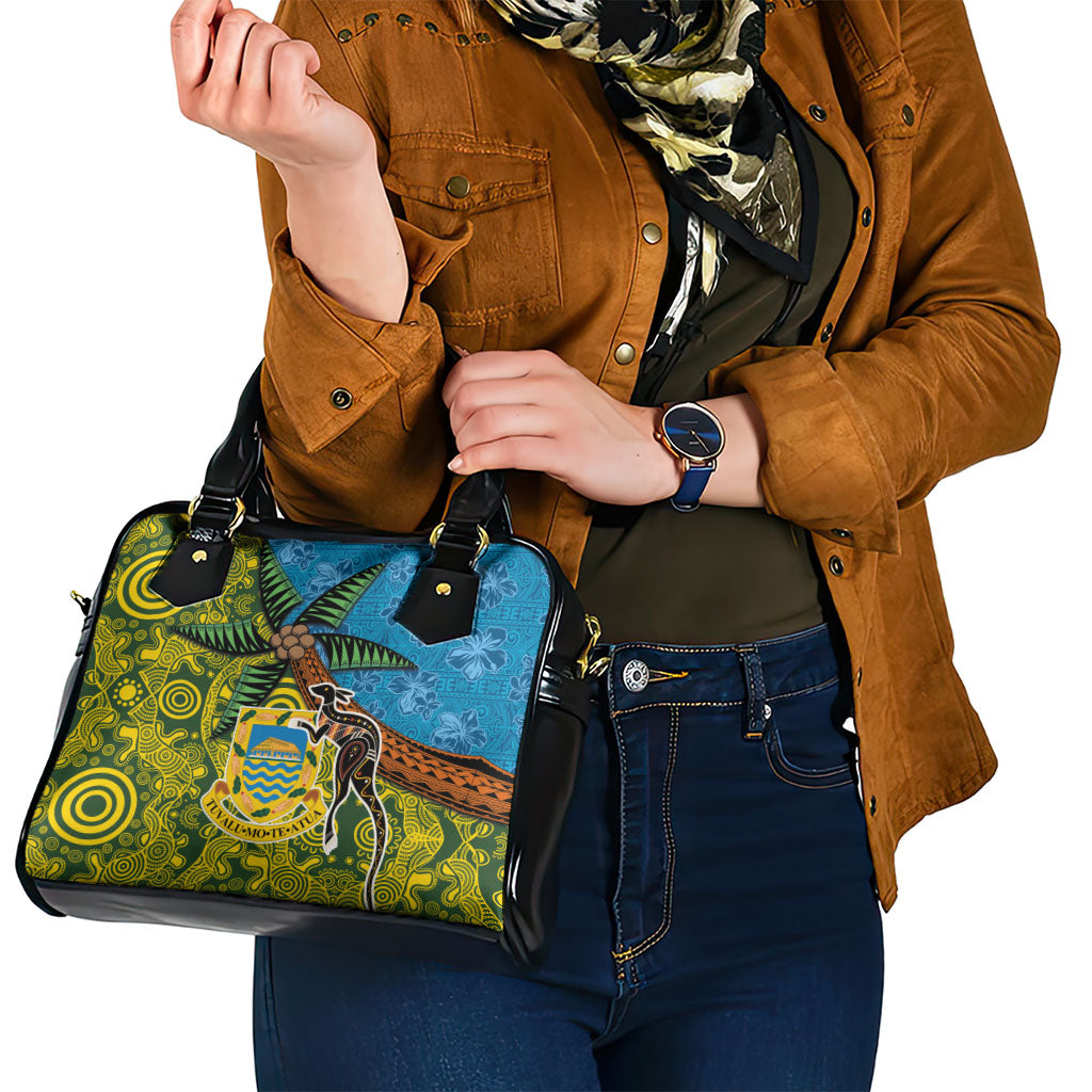 Tuvalu and Australia Together Shoulder Handbag Tapa Pattern and Aboriginal mix Culture LT03 - Polynesian Pride