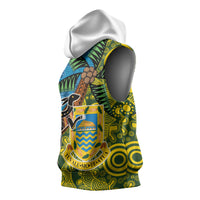 Tuvalu and Australia Together Sleeveless Hoodie Tapa Pattern and Aboriginal mix Culture LT03 - Polynesian Pride