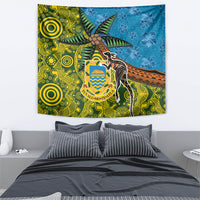 Tuvalu and Australia Together Tapestry Tapa Pattern and Aboriginal mix Culture LT03 - Polynesian Pride