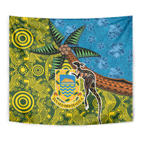 Tuvalu and Australia Together Tapestry Tapa Pattern and Aboriginal mix Culture LT03 - Polynesian Pride