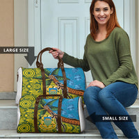 Tuvalu and Australia Together Travel Bag Tapa Pattern and Aboriginal mix Culture LT03 - Polynesian Pride