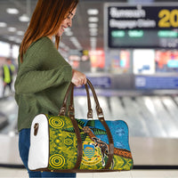 Tuvalu and Australia Together Travel Bag Tapa Pattern and Aboriginal mix Culture LT03 - Polynesian Pride