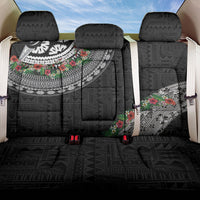 Fiji Hibiscus Back Car Seat Cover Tapa Masi Motifs with Tropical Plants LT03 One Size Black - Polynesian Pride