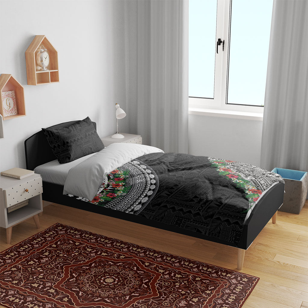 Fiji Hibiscus Bedding Set Tapa Masi Motifs with Tropical Plants LT03 - Polynesian Pride