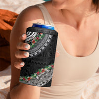 Fiji Hibiscus 4 in 1 Can Cooler Tumbler Tapa Masi Motifs with Tropical Plants LT03 - Polynesian Pride