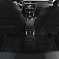 Fiji Hibiscus Car Mats Tapa Masi Motifs with Tropical Plants LT03 Set 2pcs - Back Black - Polynesian Pride