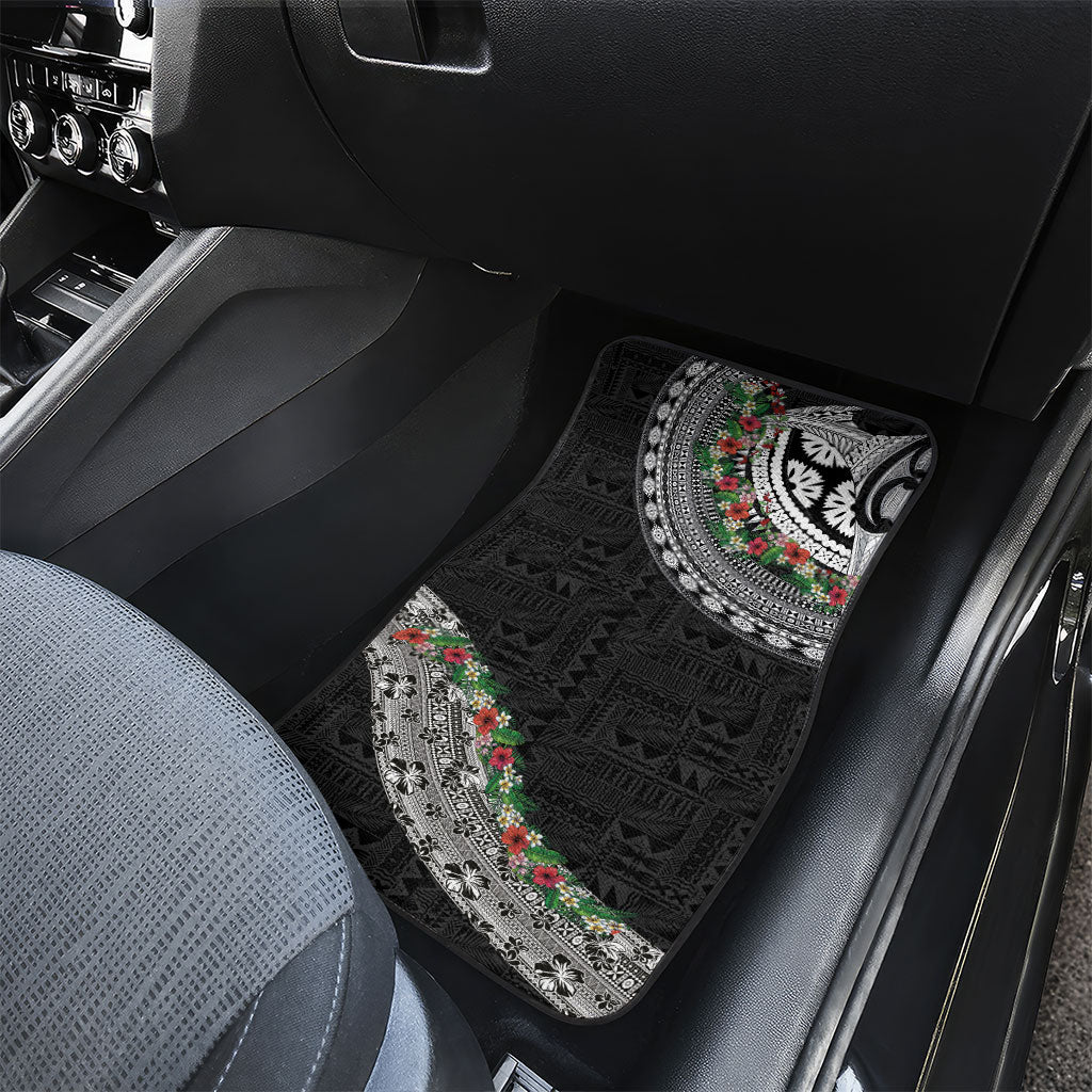 Fiji Hibiscus Car Mats Tapa Masi Motifs with Tropical Plants LT03 - Polynesian Pride