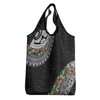 Fiji Hibiscus Grocery Bag Tapa Masi Motifs with Tropical Plants LT03 - Polynesian Pride