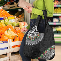 Fiji Hibiscus Grocery Bag Tapa Masi Motifs with Tropical Plants LT03 - Polynesian Pride
