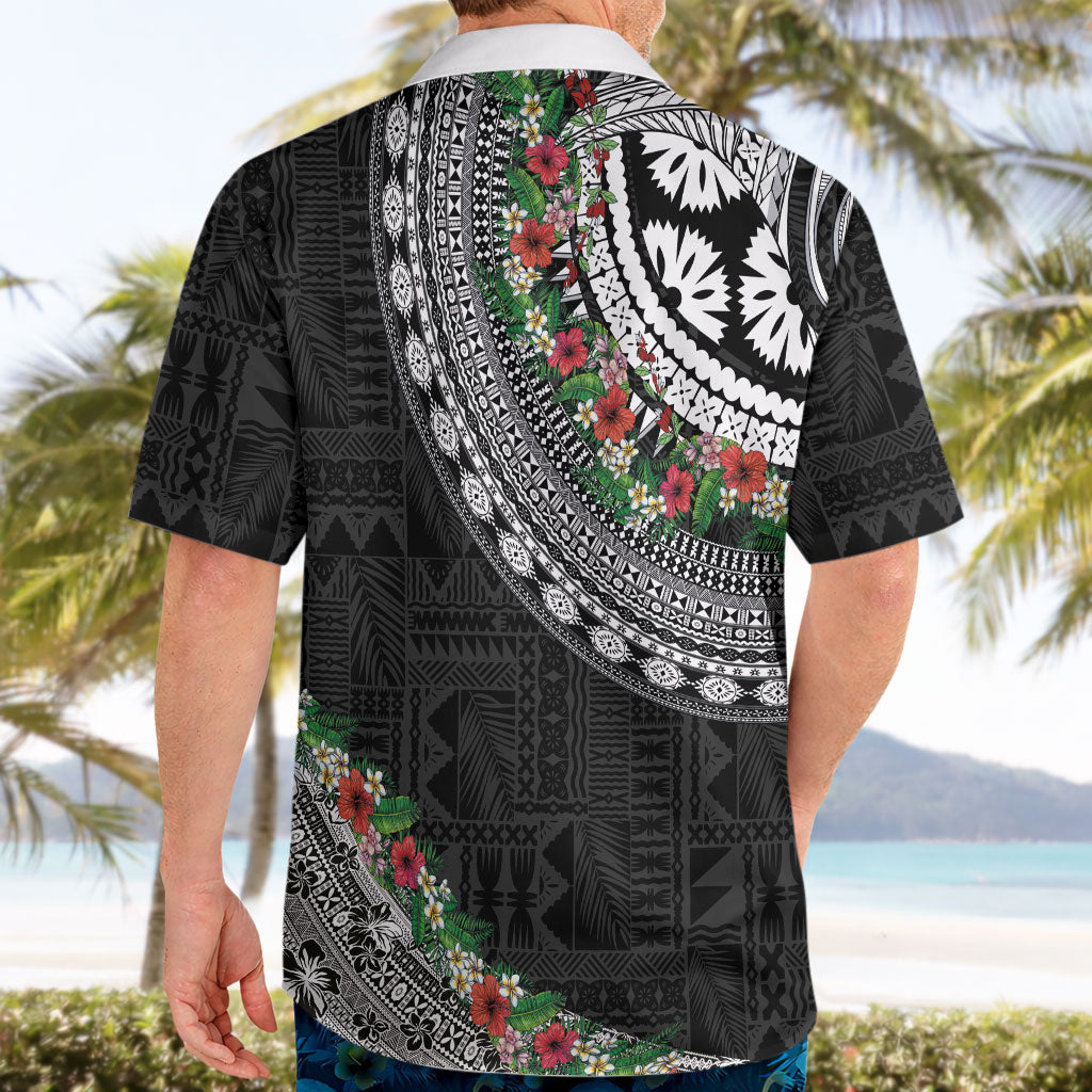 Fiji Hibiscus Hawaiian Shirt Tapa Masi Motifs with Tropical Plants LT03 - Polynesian Pride