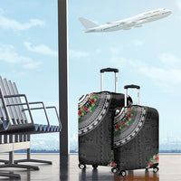 Fiji Hibiscus Luggage Cover Tapa Masi Motifs with Tropical Plants LT03 - Polynesian Pride