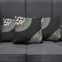 Fiji Hibiscus Pillow Cover Tapa Masi Motifs with Tropical Plants LT03 - Polynesian Pride