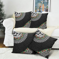 Fiji Hibiscus Pillow Cover Tapa Masi Motifs with Tropical Plants LT03 - Polynesian Pride